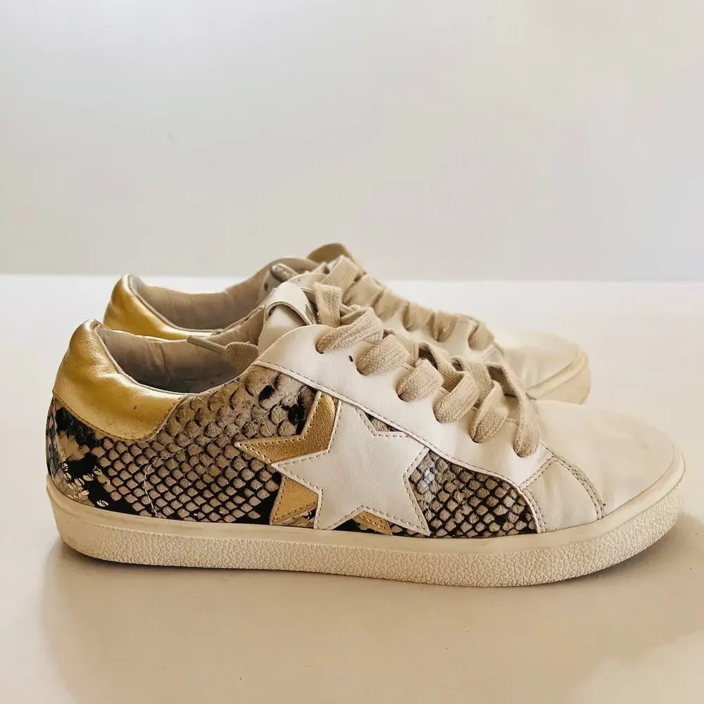 Steve Madden Sienna Multi Snake Print Lace Up Sneakers Size 9 - Picture 5 of 13